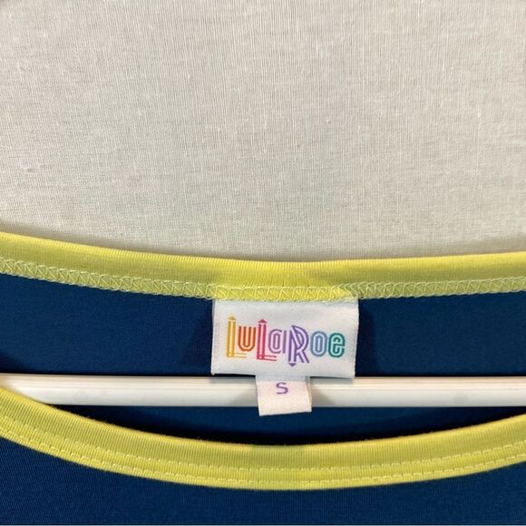 Brand new Roth tags Lularoe Julia Dress Blue and Yellow Size Small - Picture 6 of 6